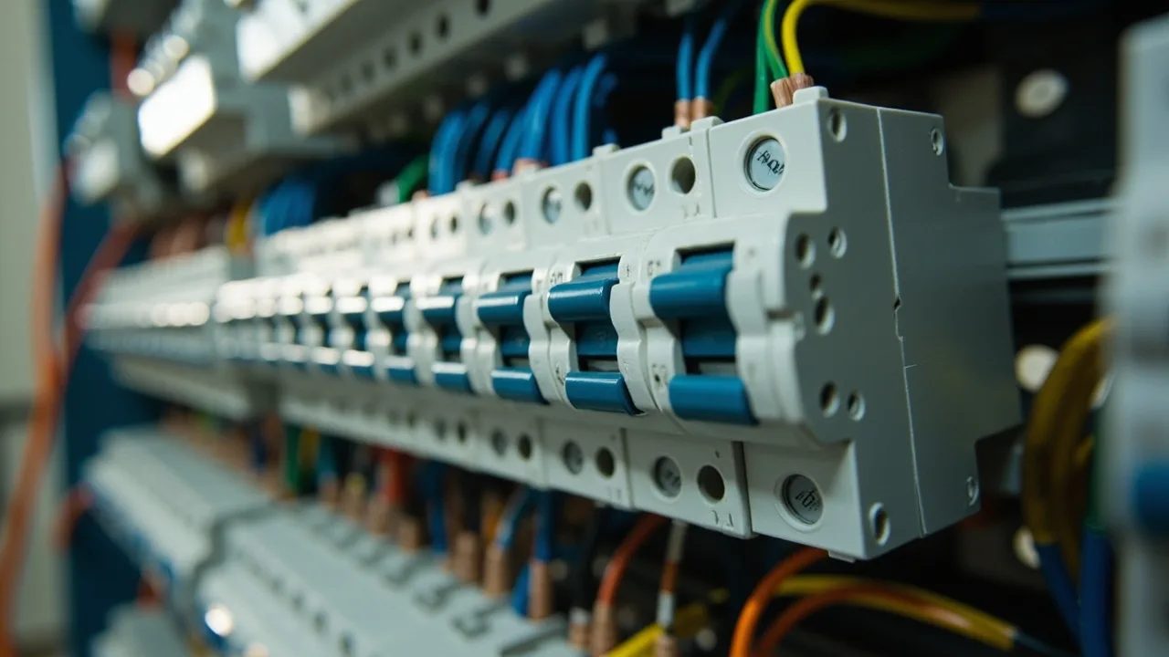 Minyatür devre kesiciler ve kaçak akım rölesiyle düzenli kablolanmış yeni bir elektrik panosu